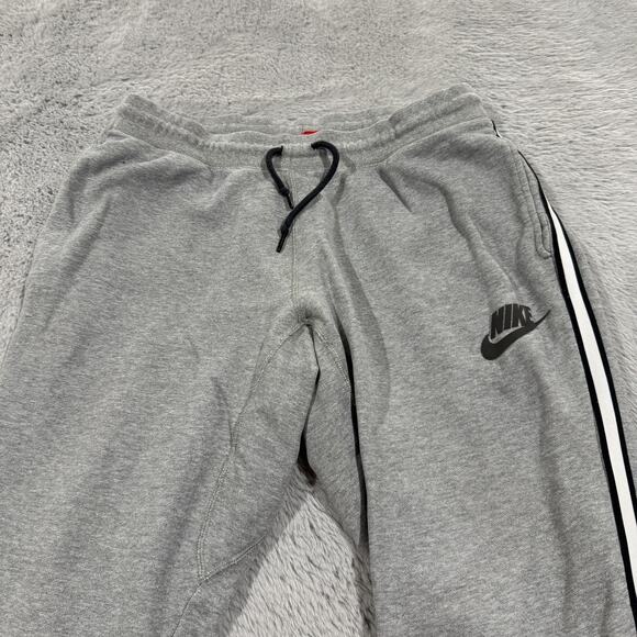 Nike Pants Mens XL Gray Black Stripe Track Athletic Sweatpants Joggers Logo - Picture 1 of 16